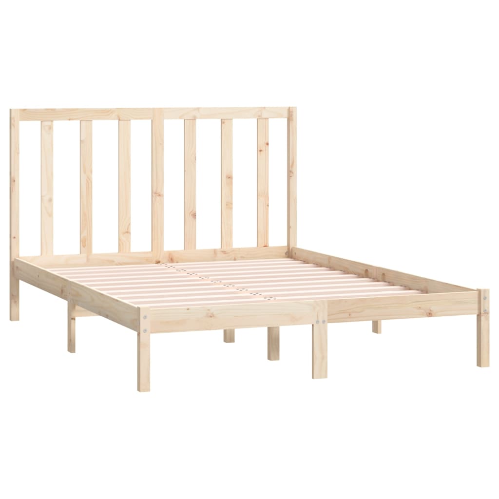 Cadre de lit sans matelas 135x190 cm bois de pin massif - XIOS