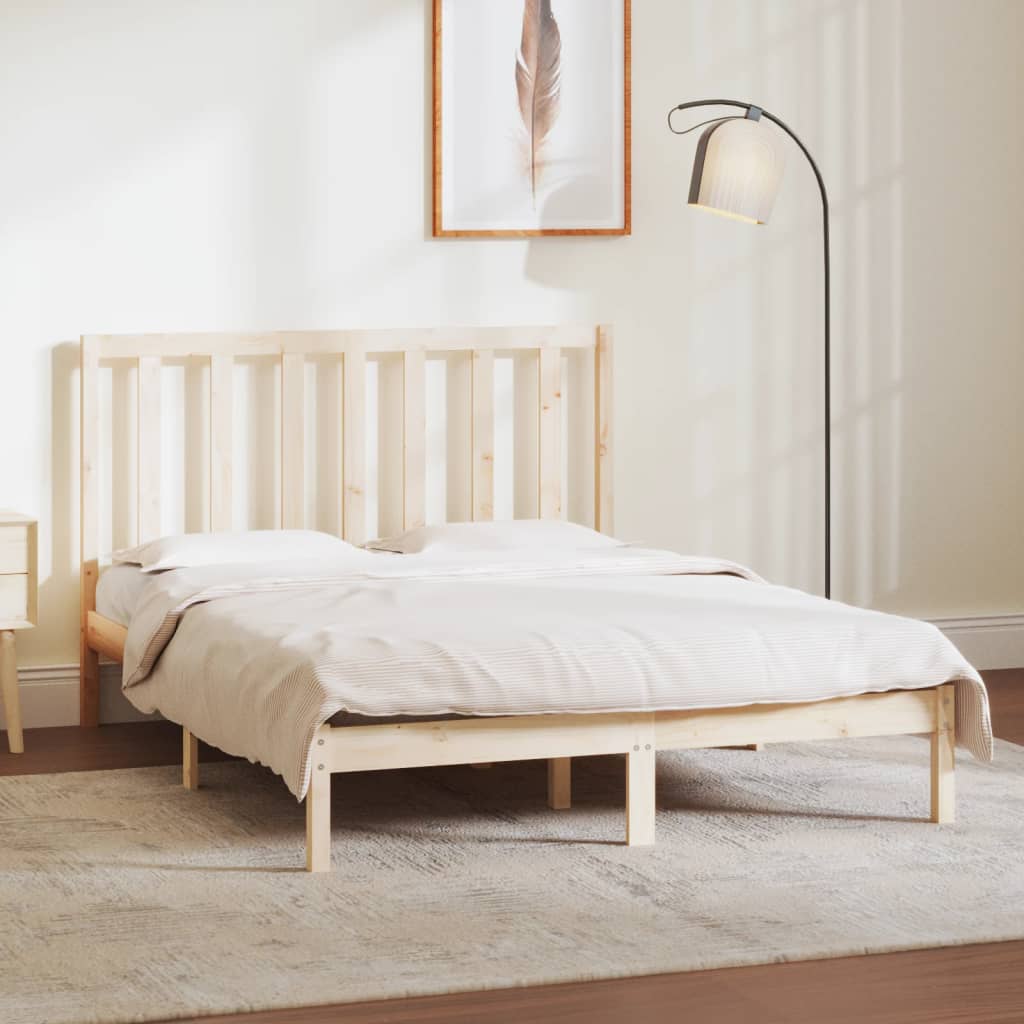 Cadre de lit sans matelas 135x190 cm bois de pin massif - XIOS