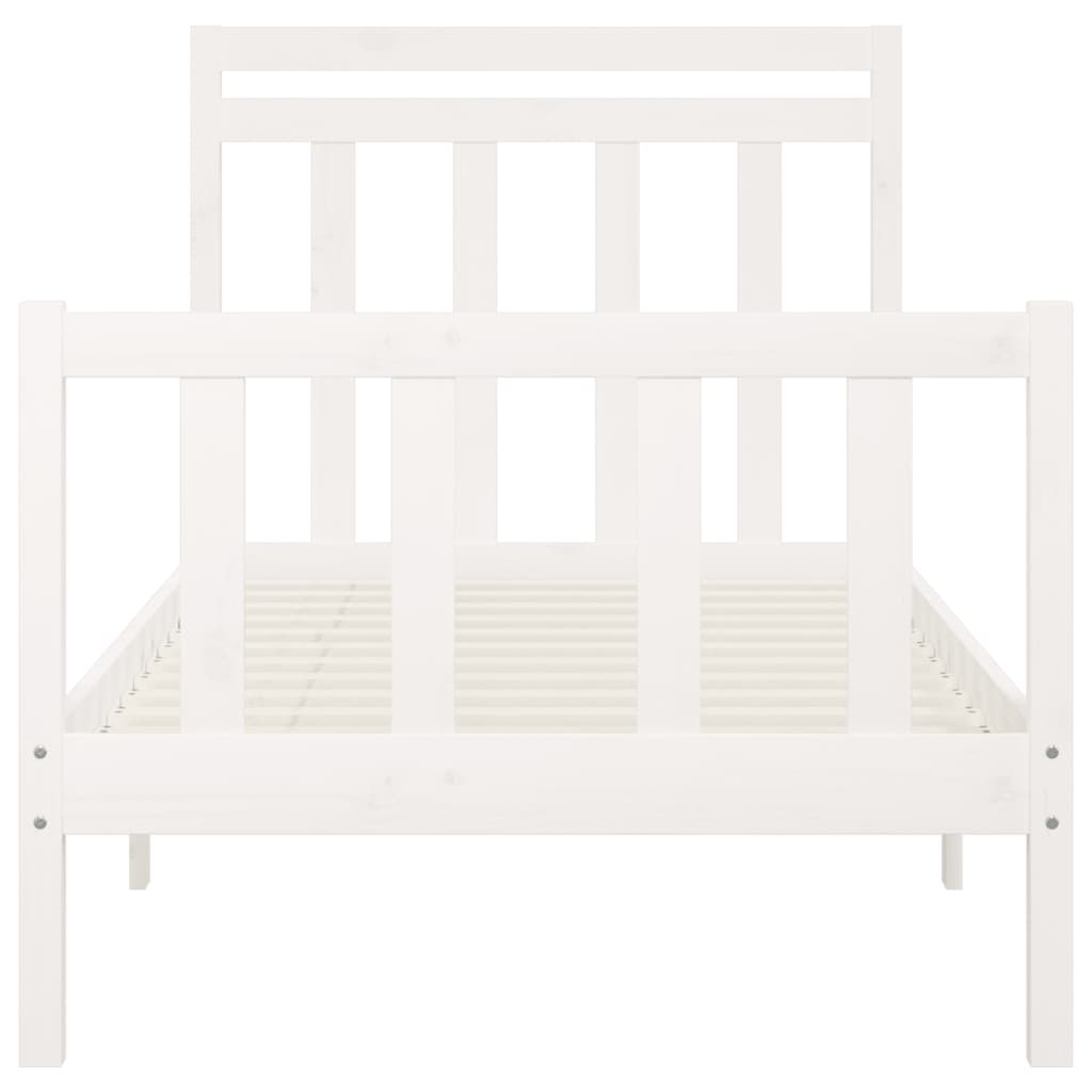 Cadre de lit sans matelas blanc bois de pin massif 100x200 cm - XIOS