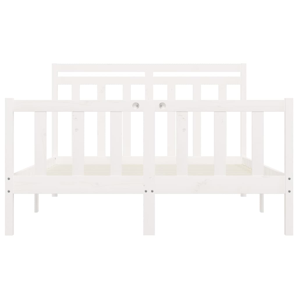 Cadre de lit sans matelas blanc bois de pin massif 160x200 cm - XIOS