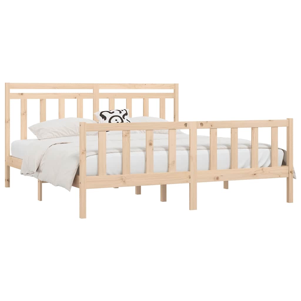 Cadre de lit sans matelas bois massif de pin 200x200 cm - XIOS