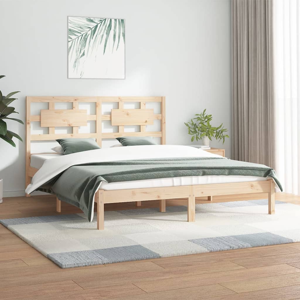 Cadre de lit sans matelas 150x200 cm bois de pin massif - XIOS
