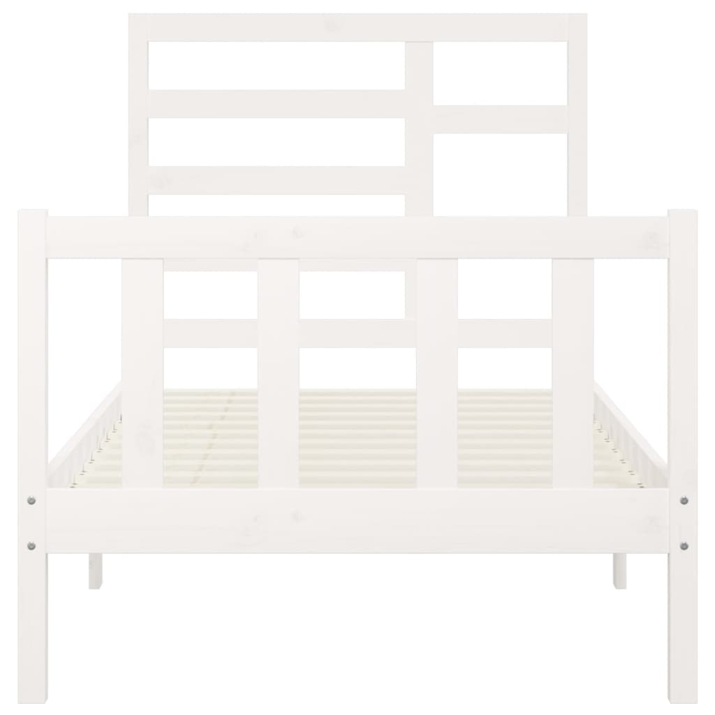 Cadre de lit sans matelas blanc 100x200 cm bois de pin massif - XIOS