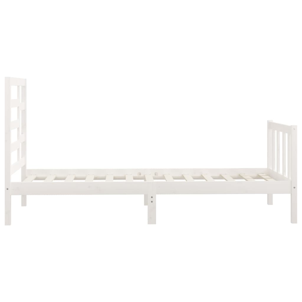 Cadre de lit sans matelas blanc 100x200 cm bois de pin massif - XIOS