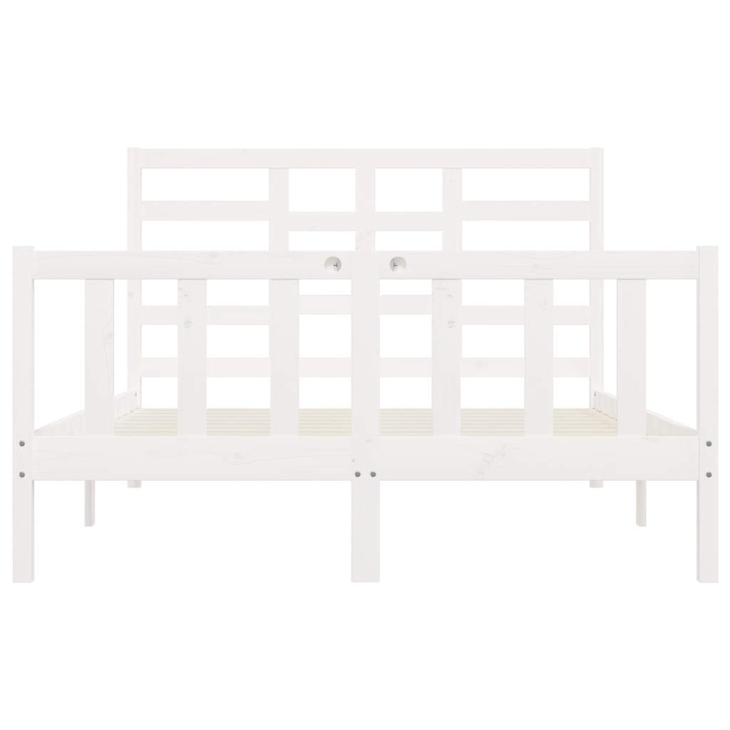 Cadre de lit sans matelas blanc 120x200 cm bois de pin massif - XIOS