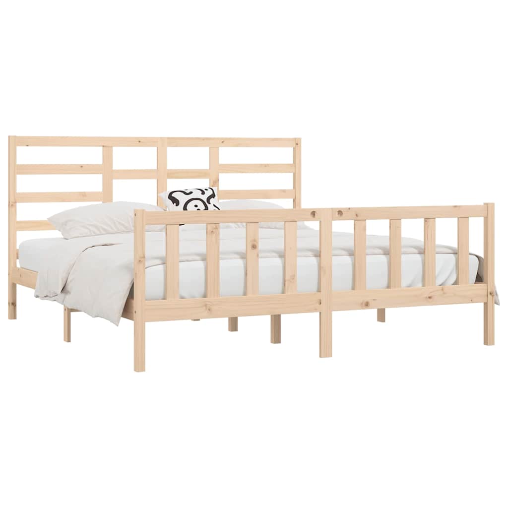Cadre de lit sans matelas 200x200 cm bois massif de pin - XIOS
