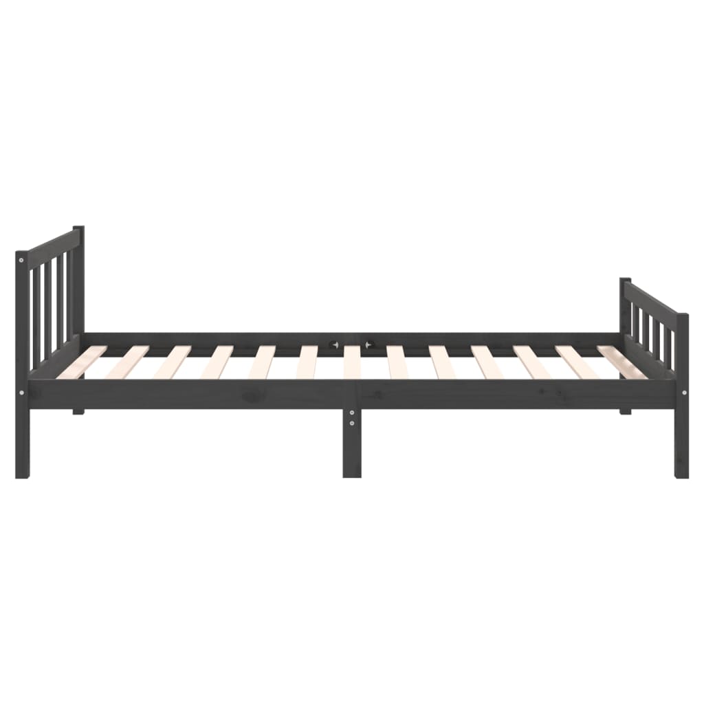 Cadre de lit sans matelas gris bois massif 100x200 cm - XIOS