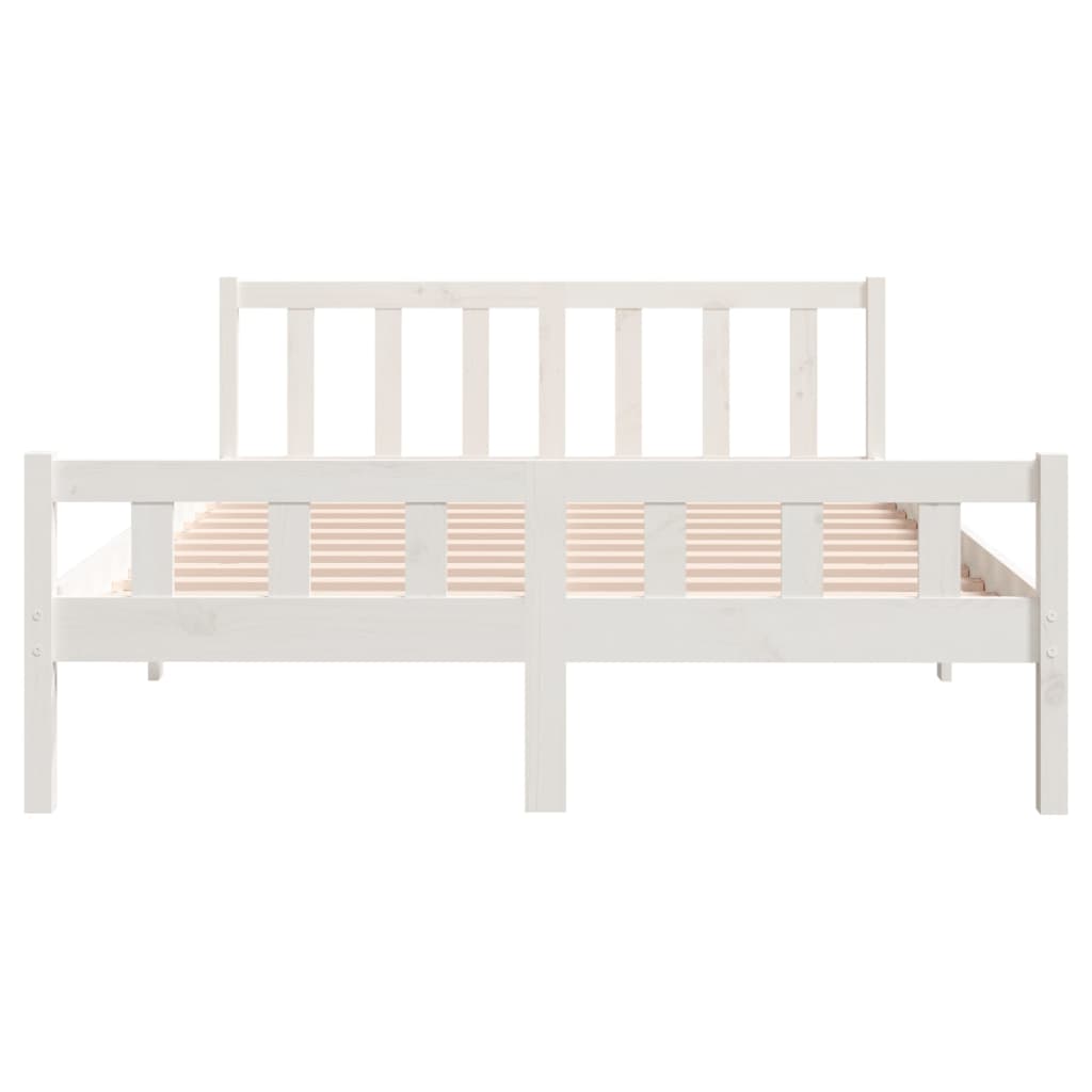 Cadre de lit sans matelas blanc bois de pin massif - XIOS