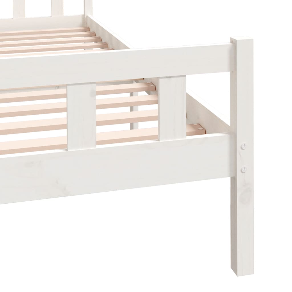 Cadre de lit sans matelas blanc bois de pin massif - XIOS