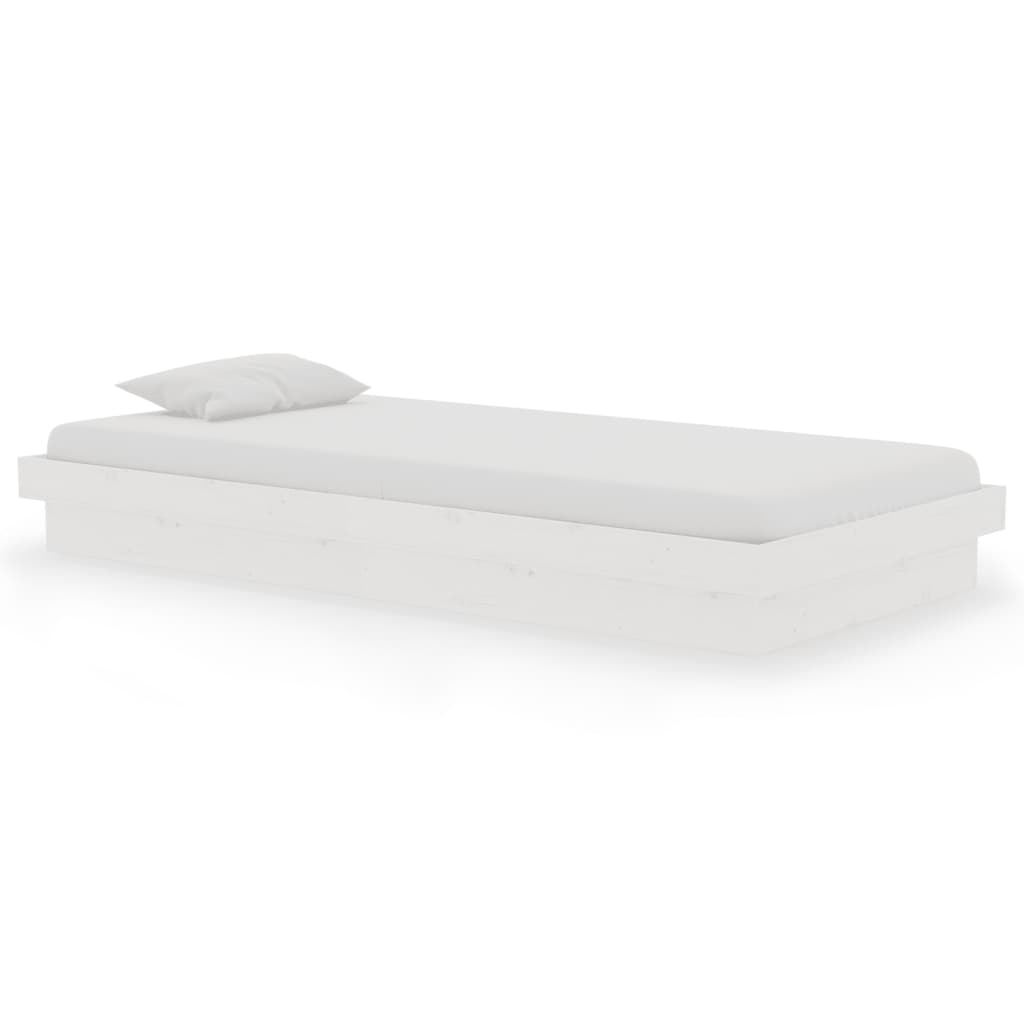 Cadre de lit sans matelas blanc bois massif - XIOS