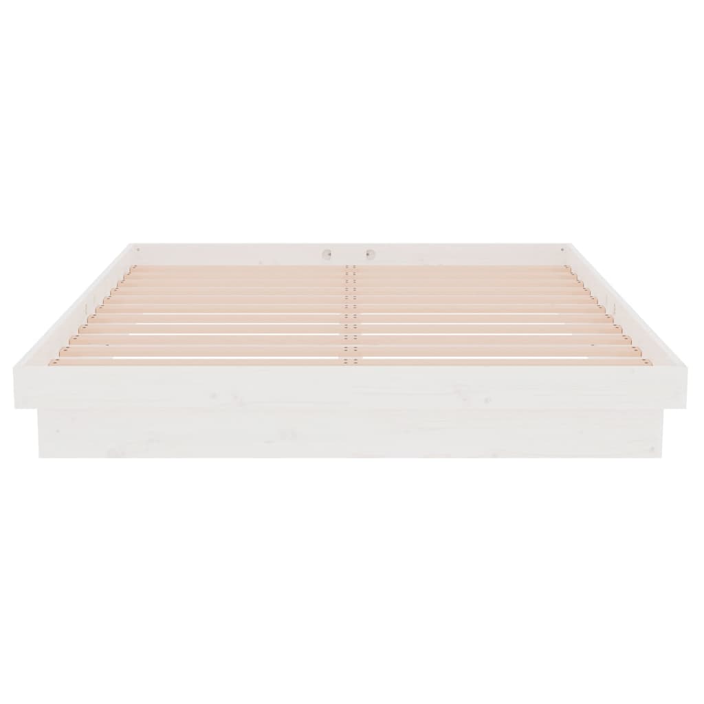 Cadre de lit sans matelas blanc bois massif 140x190 cm - XIOS
