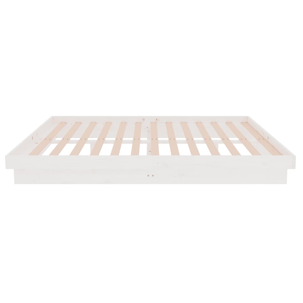 Cadre de lit sans matelas blanc bois massif 140x190 cm - XIOS