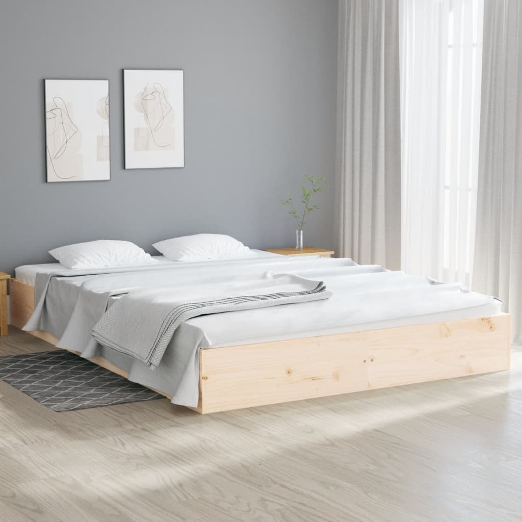 Cadre de lit sans matelas bois massif 200x200 cm - XIOS