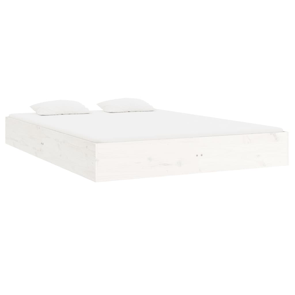 Cadre de lit sans matelas blanc bois massif 200x200 cm - XIOS