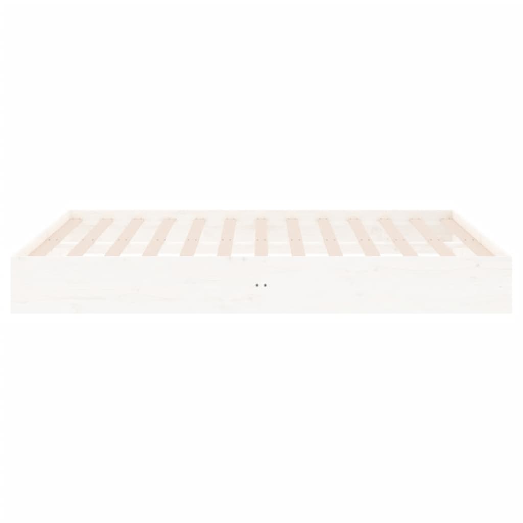Cadre de lit sans matelas blanc bois massif 200x200 cm - XIOS