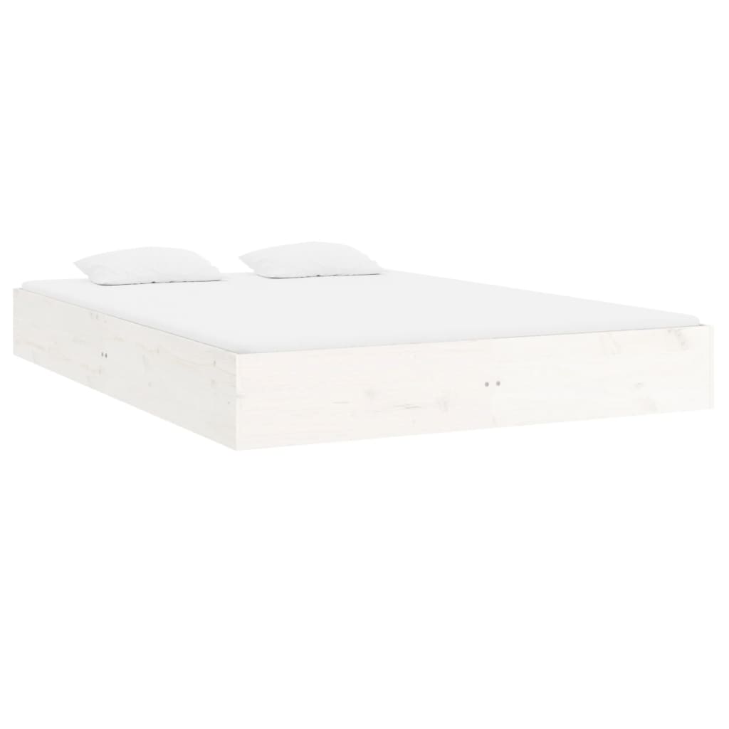 Cadre de lit sans matelas blanc bois massif 180x200 cm - XIOS