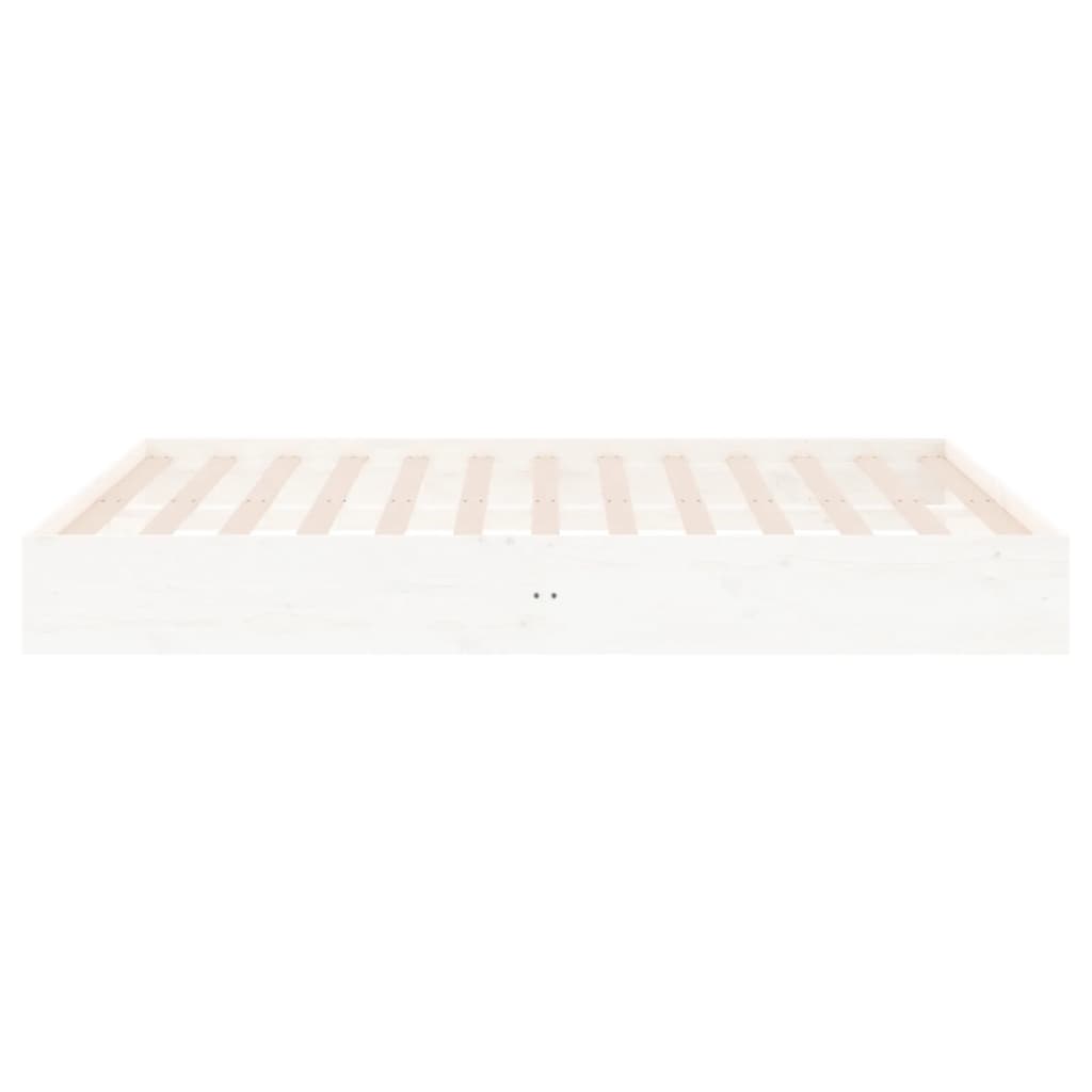 Cadre de lit sans matelas blanc bois massif 140x200 cm - XIOS