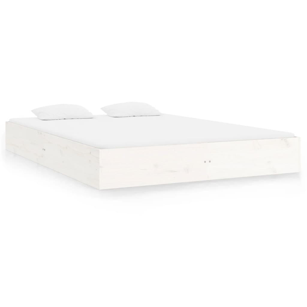 Cadre de lit sans matelas blanc bois massif 120x200 cm - XIOS