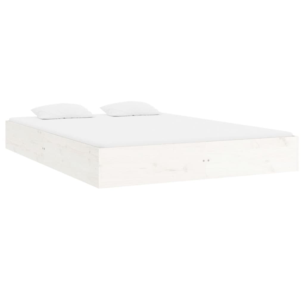 Cadre de lit sans matelas blanc bois massif 120x200 cm - XIOS