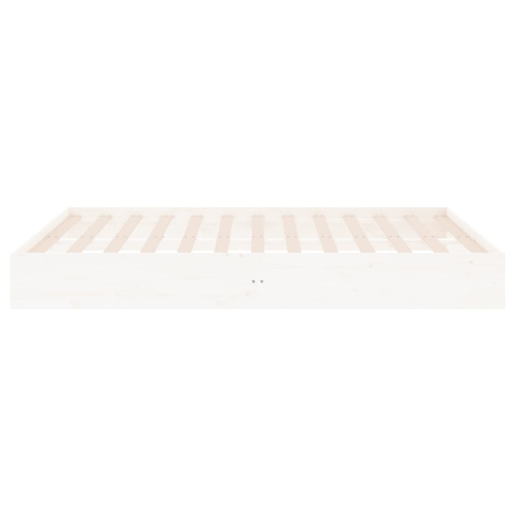 Cadre de lit sans matelas blanc bois massif 120x200 cm - XIOS