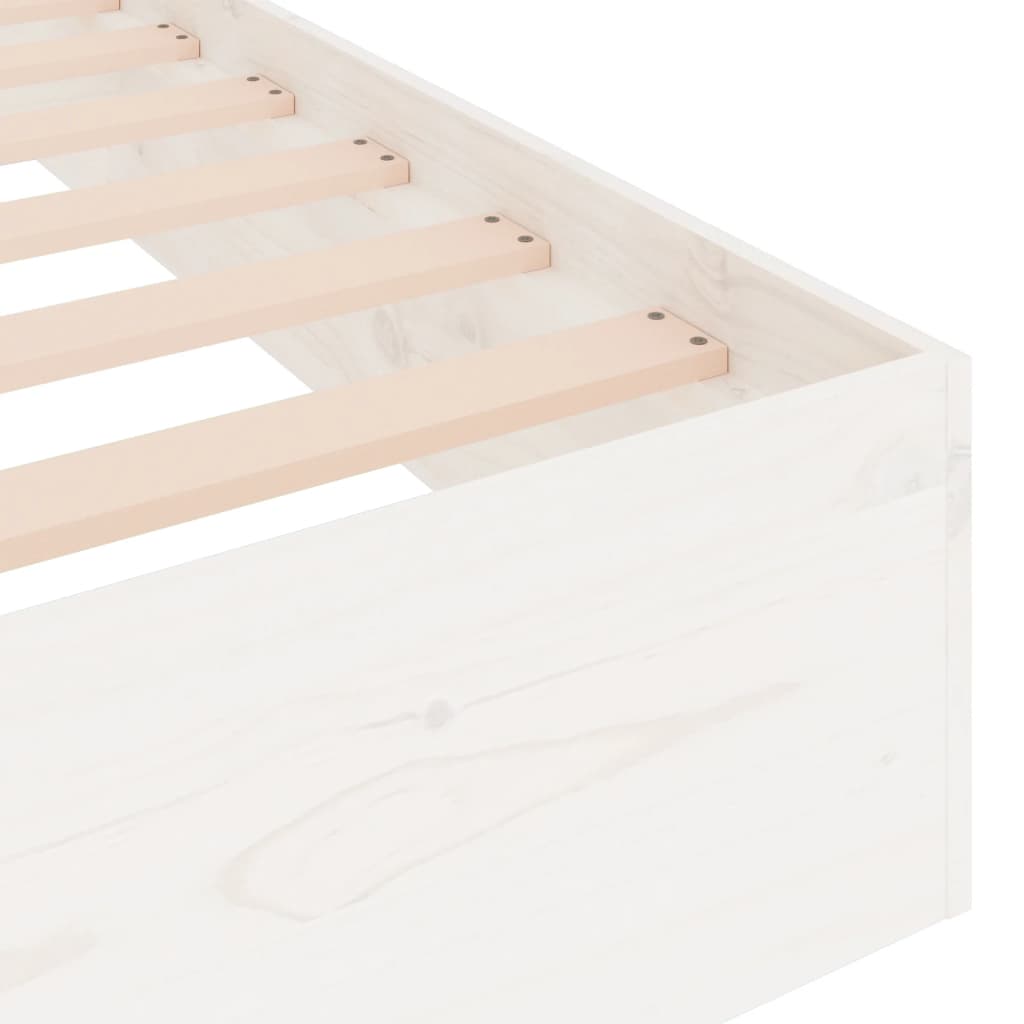 Cadre de lit sans matelas blanc bois massif 120x200 cm - XIOS