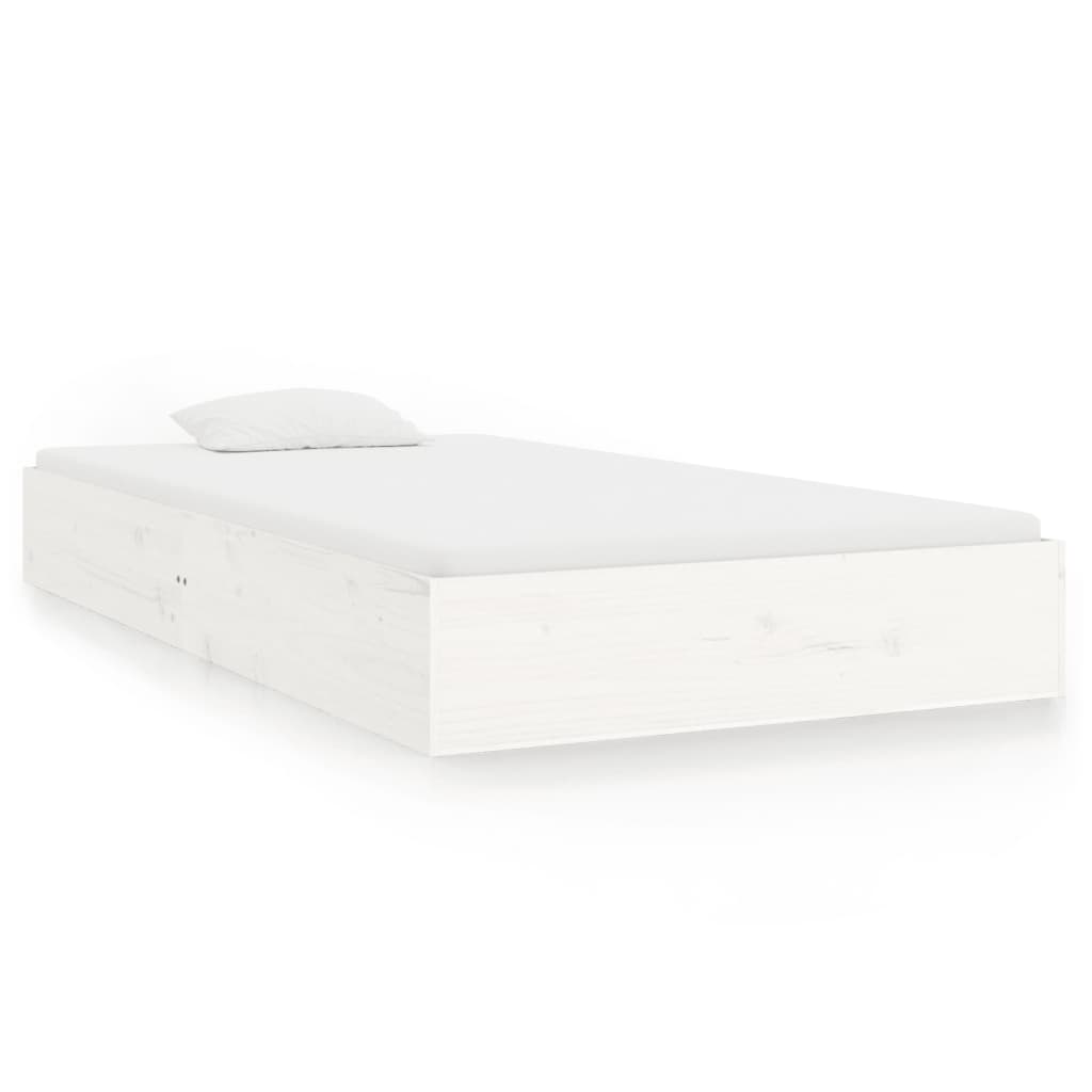 Cadre de lit sans matelas blanc bois massif 100x200 cm - XIOS