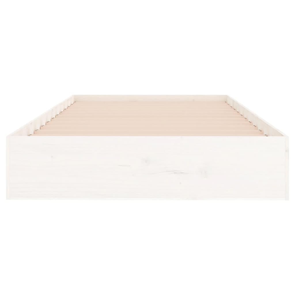 Cadre de lit sans matelas blanc bois massif 90x200 cm - XIOS