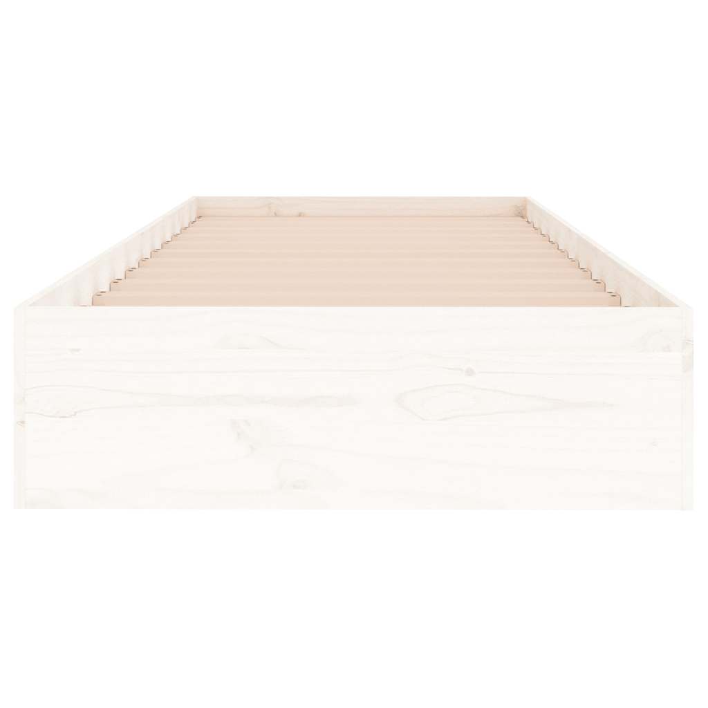 Cadre de lit sans matelas blanc bois massif 75x190 cm - XIOS