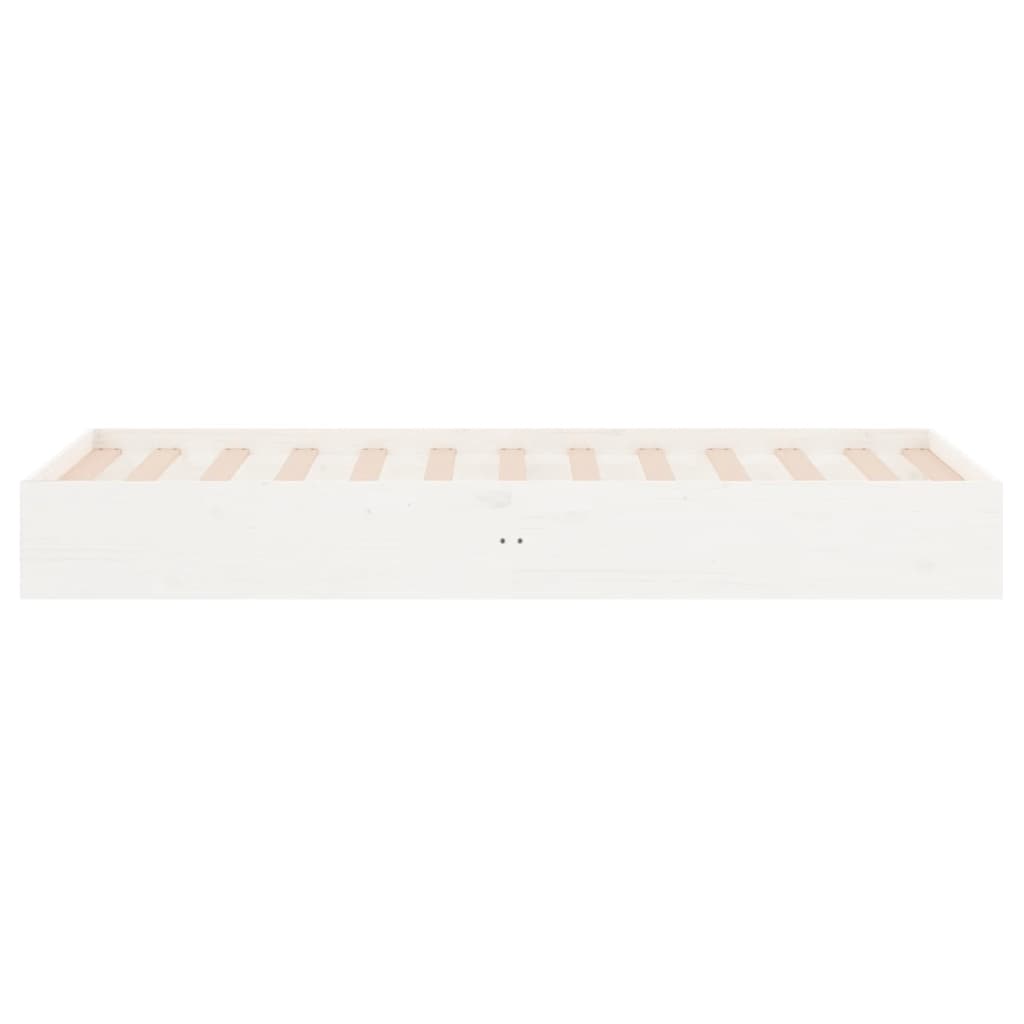 Cadre de lit sans matelas blanc bois massif 75x190 cm - XIOS