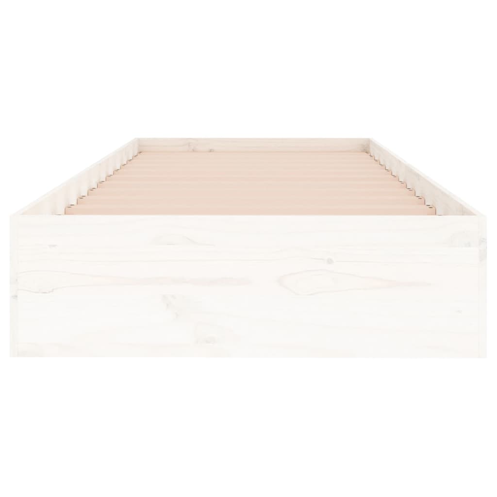 Cadre de lit sans matelas blanc bois massif 90x190 cm - XIOS