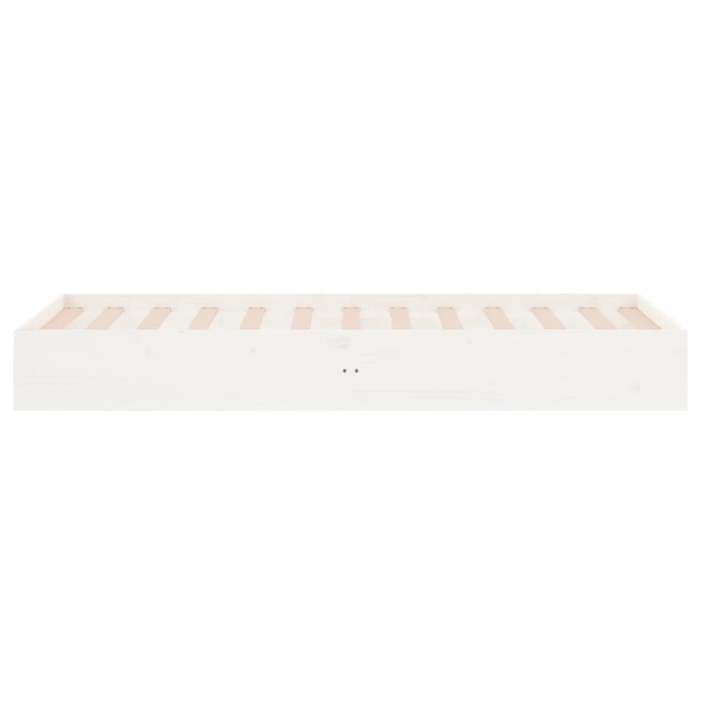 Cadre de lit sans matelas blanc bois massif 90x190 cm - XIOS