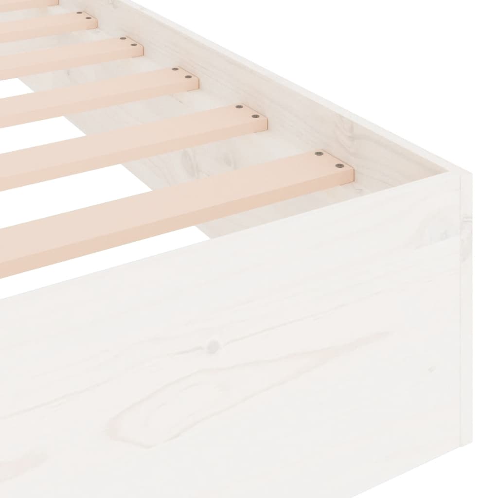 Cadre de lit sans matelas blanc bois massif 90x190 cm - XIOS