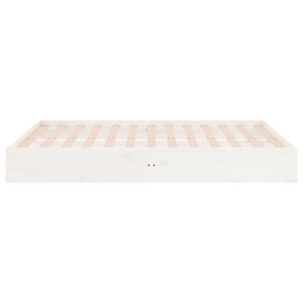 Cadre de lit sans matelas blanc bois massif 120x190 cm - XIOS
