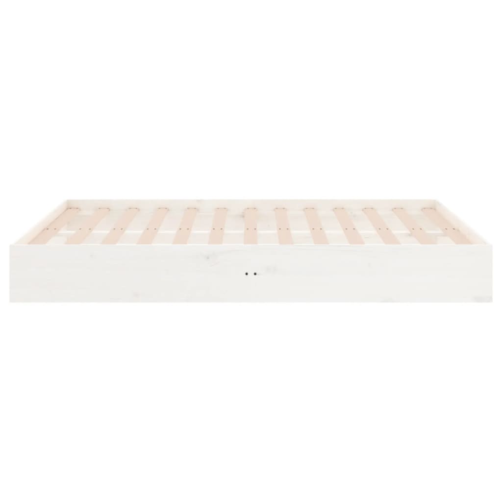 Cadre de lit sans matelas blanc bois massif 135x190 cm - XIOS