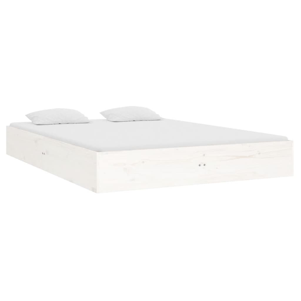Cadre de lit sans matelas blanc bois massif 140x190 cm - XIOS