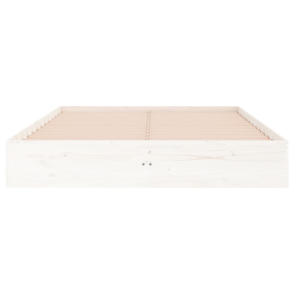 Cadre de lit sans matelas blanc bois massif 140x190 cm - XIOS