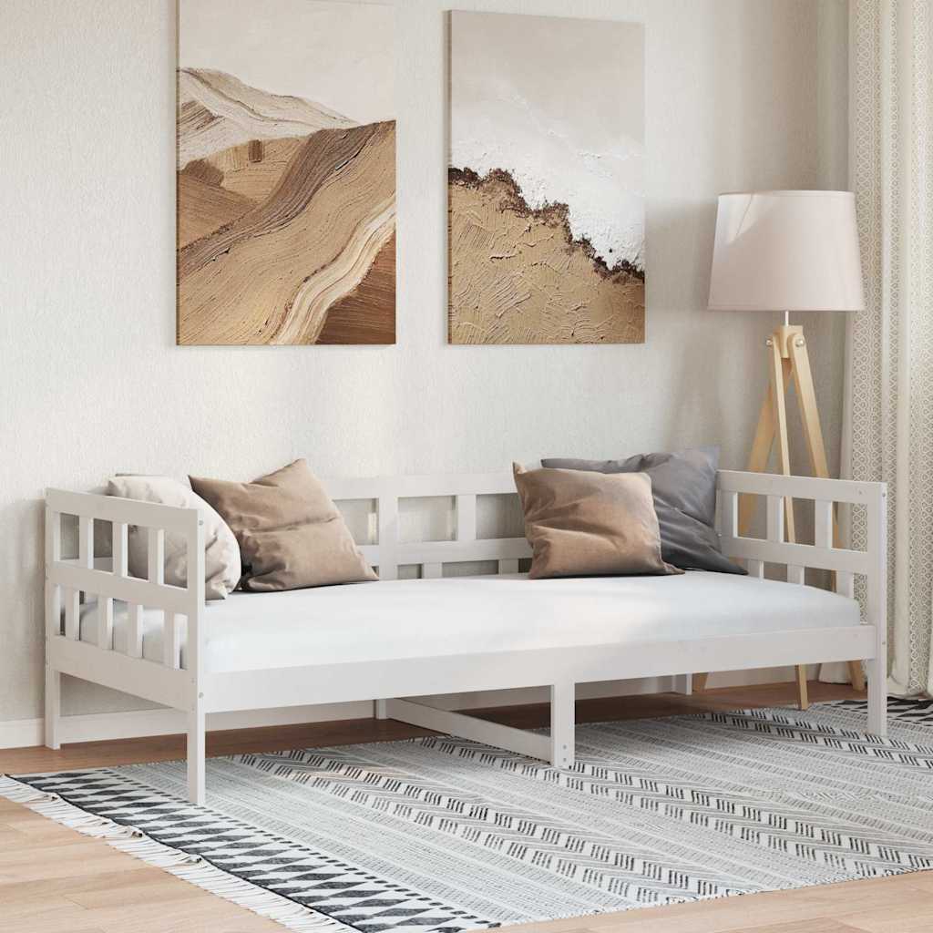 Lit de jour sans matelas blanc bois de pin massif 80x200 cm - XIOS