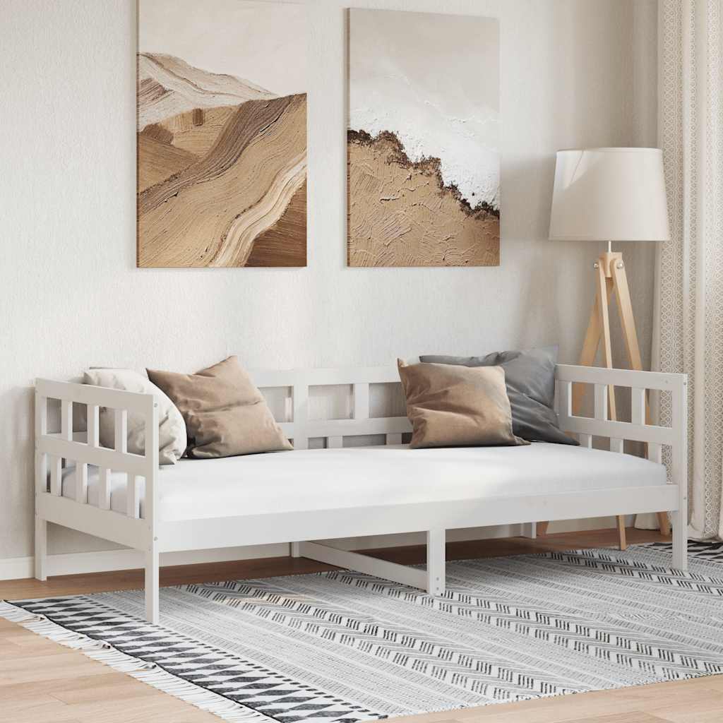 Lit de jour sans matelas blanc bois de pin massif 90x190 cm - XIOS