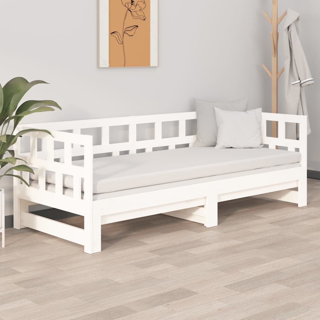 Lit coulissant sans matelas blanc 2x(90x200) cm - XIOS