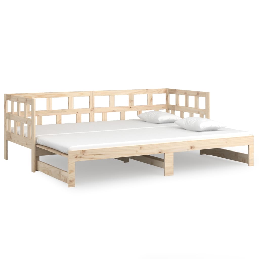 Lit coulissant sans matelas bois de pin solide 2x(80x200) cm - XIOS