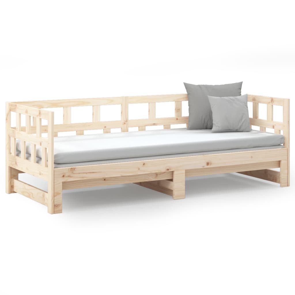 Lit coulissant sans matelas bois de pin solide 2x(80x200) cm - XIOS