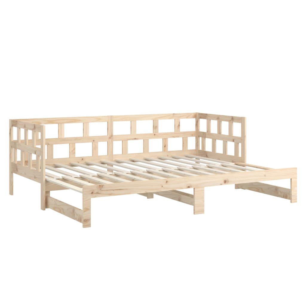 Lit coulissant sans matelas bois de pin solide 2x(80x200) cm - XIOS