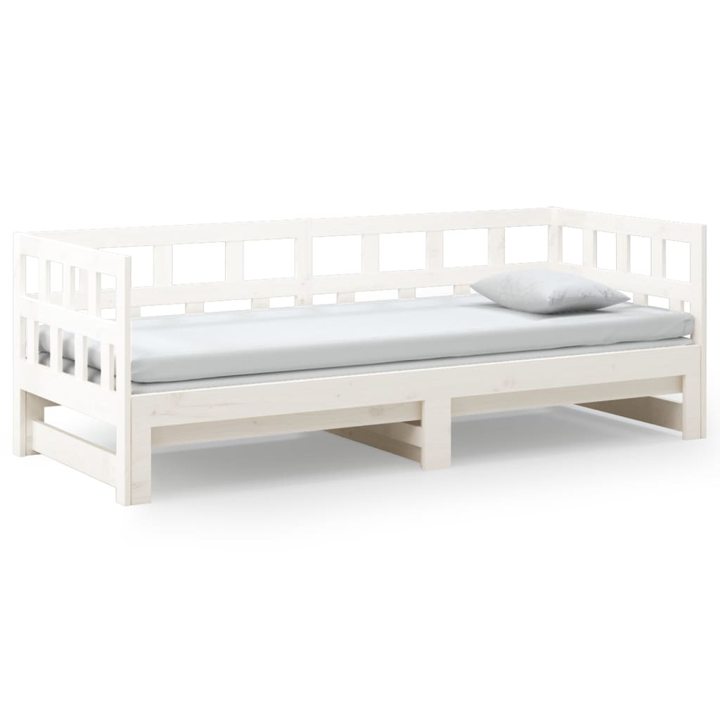 Lit coulissant sans matelas blanc 2x(80x200)cm - XIOS