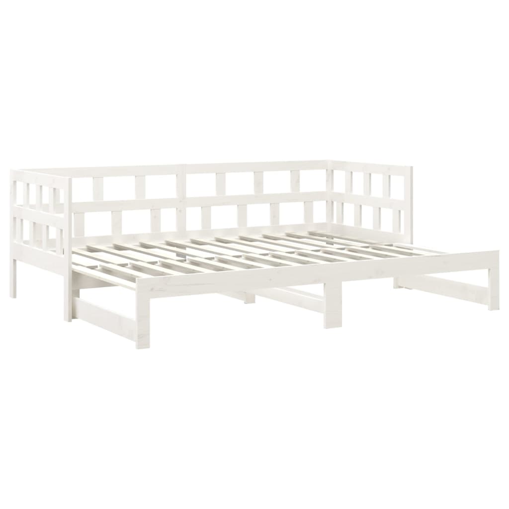 Lit coulissant sans matelas blanc 2x(80x200)cm - XIOS