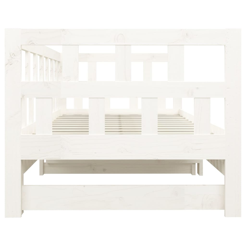 Lit coulissant sans matelas blanc 2x(80x200)cm - XIOS