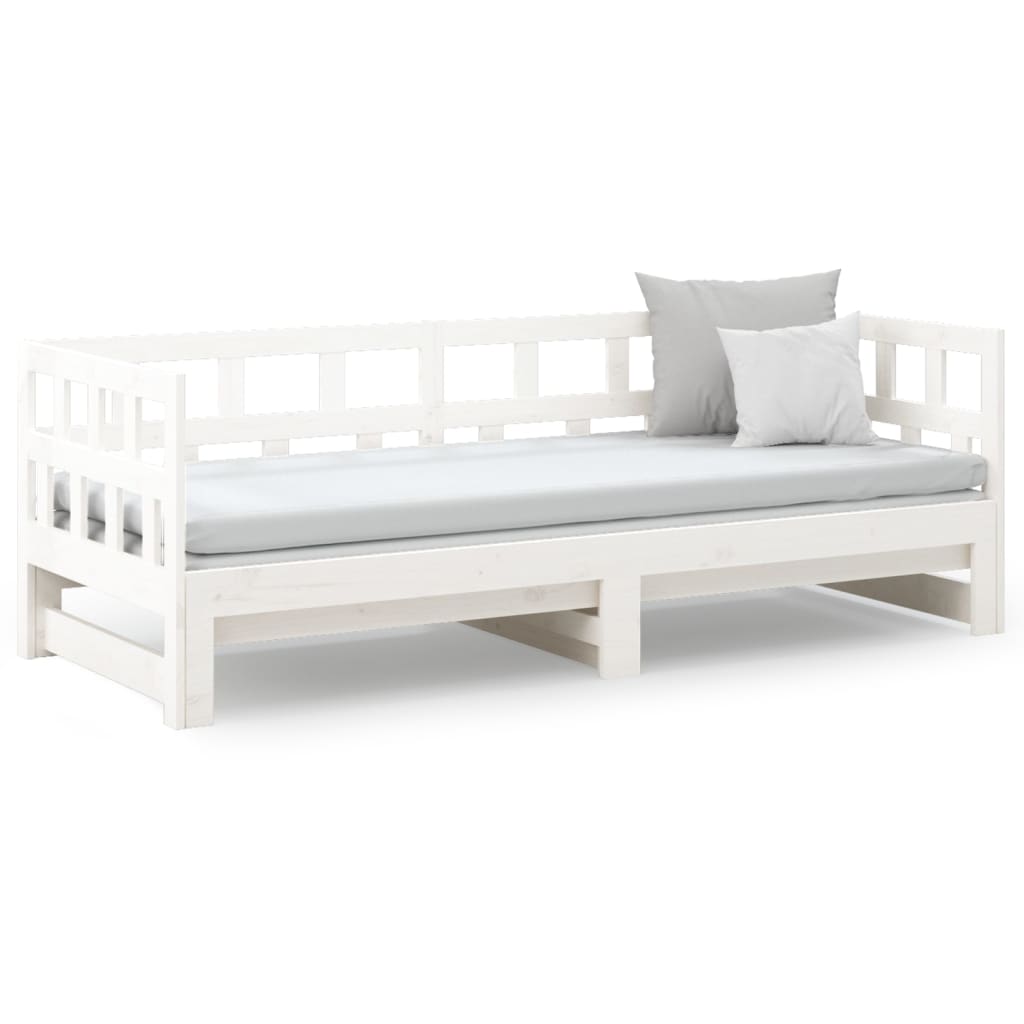 Lit coulissant sans matelas blanc 2x(90x190) cm - XIOS