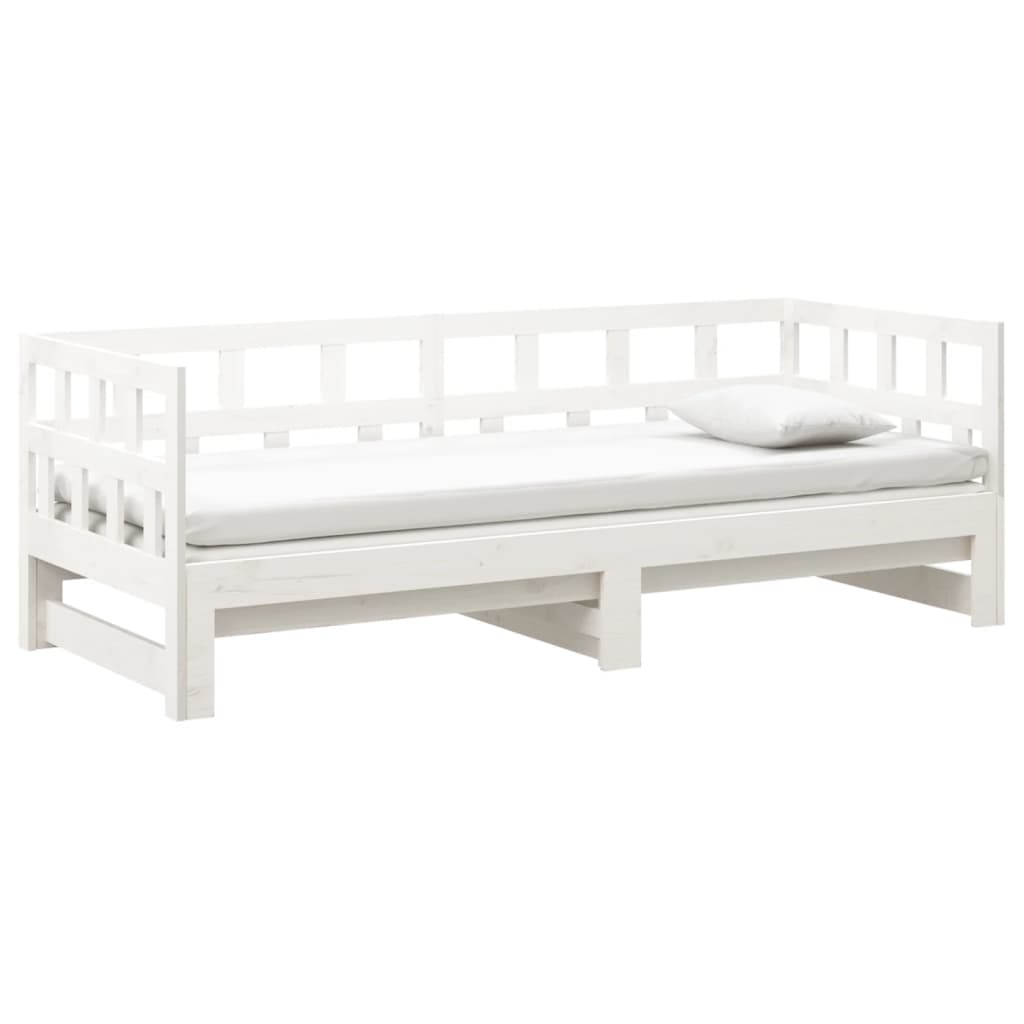 Lit coulissant sans matelas blanc 2x(90x190) cm - XIOS