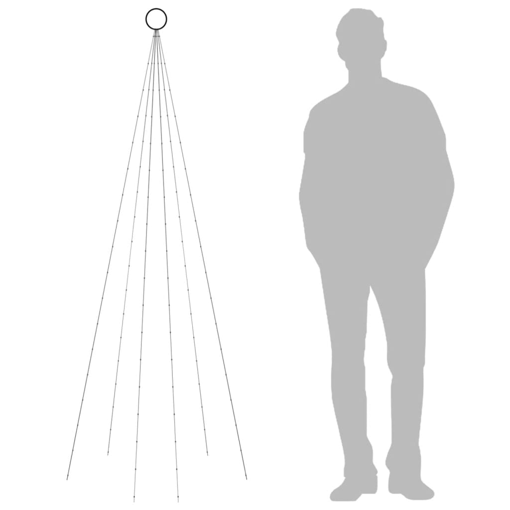 Sapin de Noël sur mât de drapeau 108 LED Bleues 180 cm - XIOS