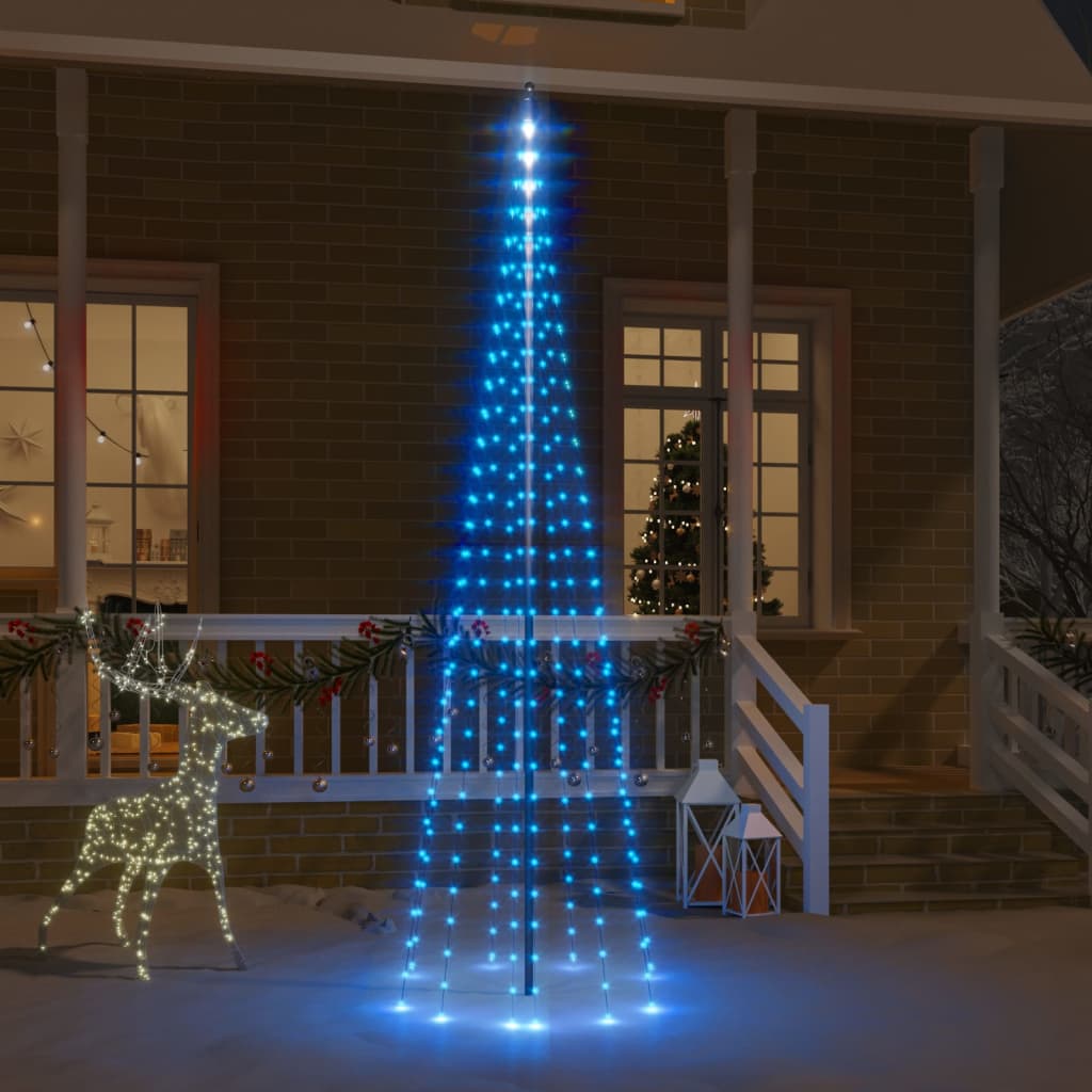 Sapin de Noël sur mât de drapeau 310 LED Bleues 300 cm - XIOS