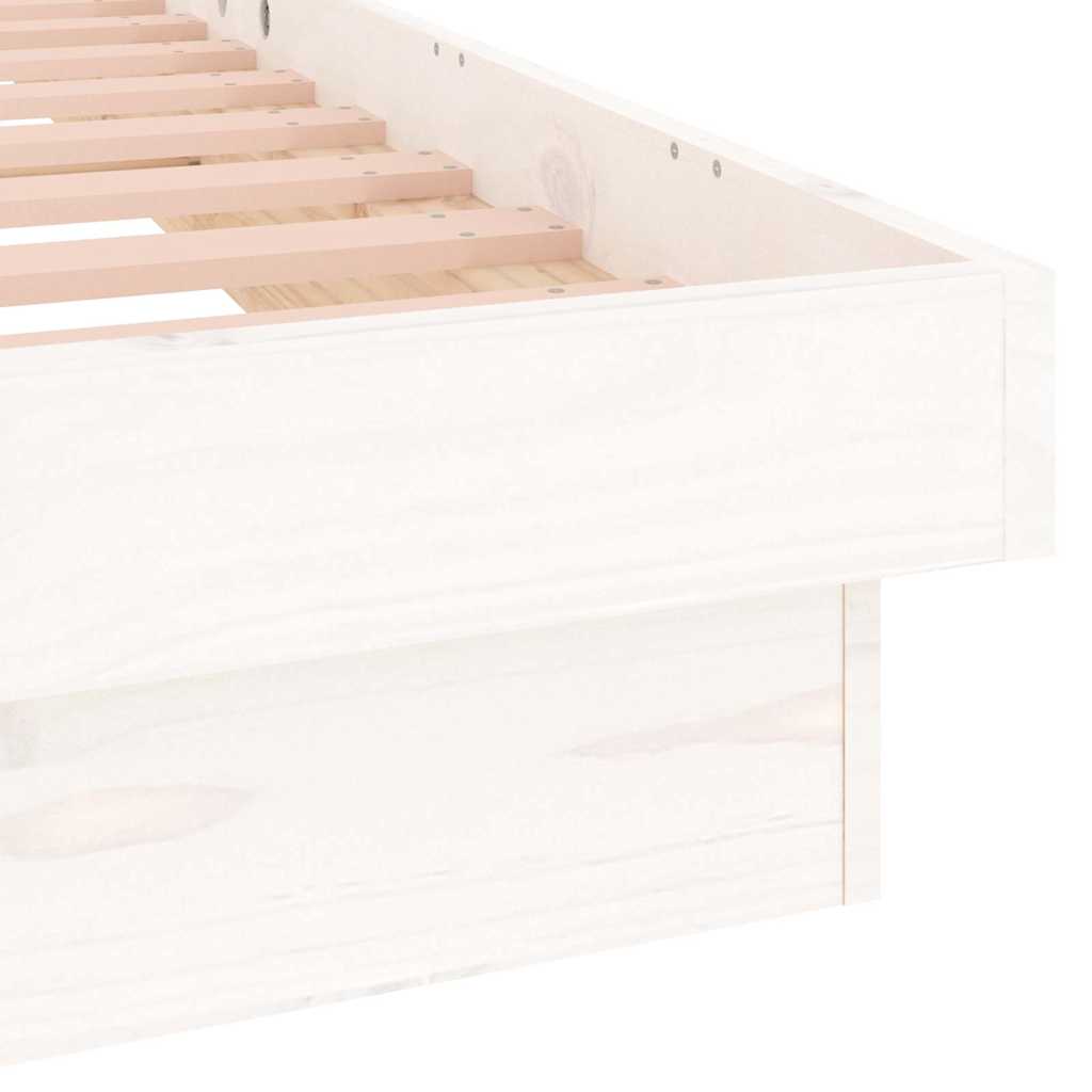 Cadre de lit à LED sans matelas blanc 90x200 cm bois massif - XIOS